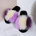 Export amazon new arrival imitation fox raccoon raccoon fur slippers cotton slippers fur fur slippers flats flip flops