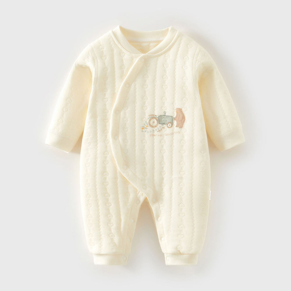 Babibele baby onesie - pure cotton, warm, newborn clothes, quilted romper, baby bodysuit, sleepsuit (unisex)