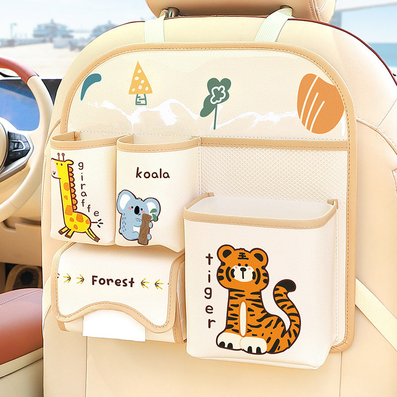 Car storage hanging bag Car seat back storage bag Car tissue box Rear storage box Cartoon rack