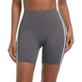 new striped high-waisted peach lift 3/4 leggings - color block breathable sports running yoga shorts for women