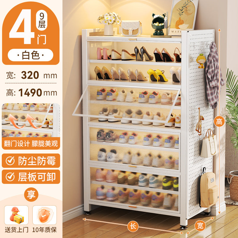 Steel shoe cabinet for homefloor-standing multi-layer dust-proof shoe rack door entrance entrance storage cabinet large capacity storage cabinet