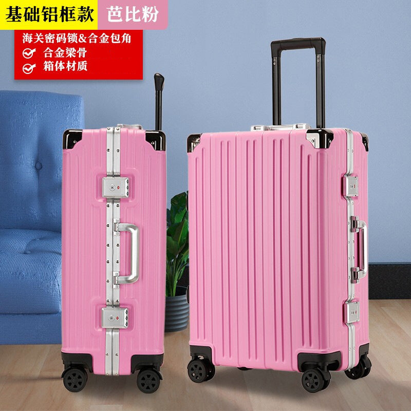 Men's and women's trolley cases, aluminum frame luggage, universal wheel 24 suitcases 20 boarding cases, password luggage manufacturers wholesale