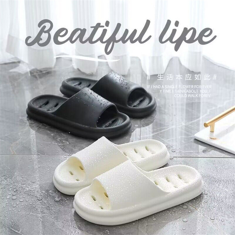 Men's bathroom slippers - indoor/outdoor shower slippers, leak-proof, couple's dry & wet use, home & household slides