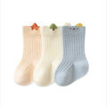 Babylon children's mid-calf socks - summer combed cotton mesh breathable baby socks - cartoon smiley face seamless socks, class a