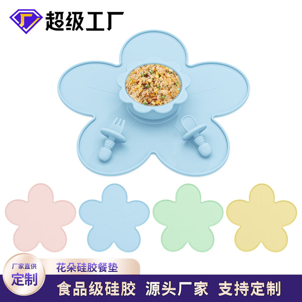 Factory direct sales silicone flower placemat children and students non-slip table mat thermal insulation mat table mat, pet supplies placemat