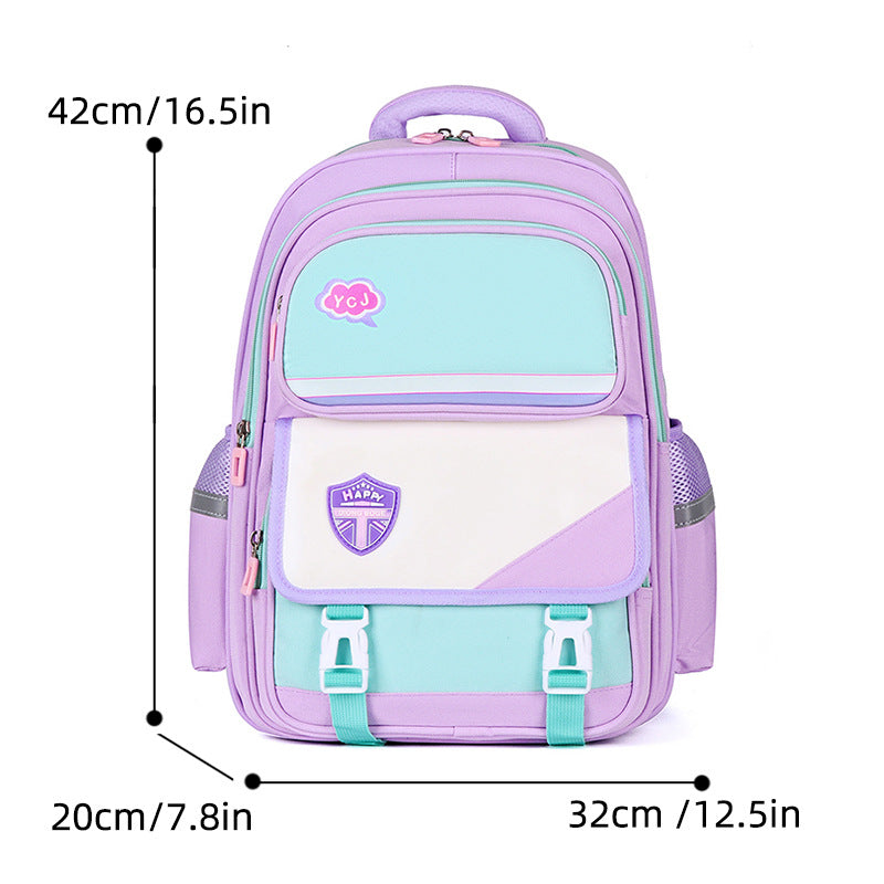 New 2023 primary school schoolbag for grades 1-6, light burden reduction and spine protection, large-capacity boys and girls double shoulder schoolbag