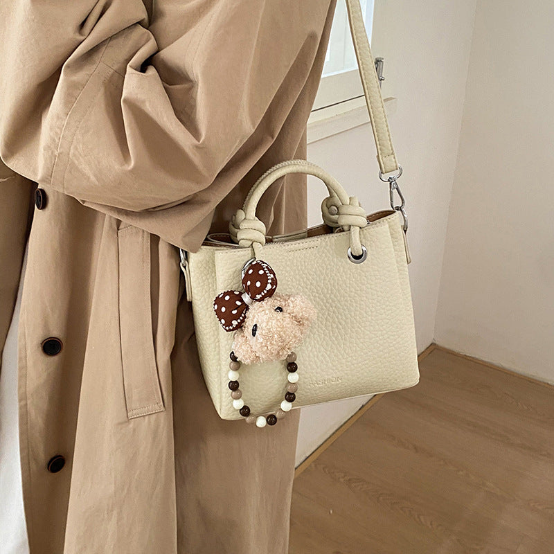 Premium lychee grain bucket bag - 2026 spring new arrival - tote, basket, large capacity shoulder & crossbody bag