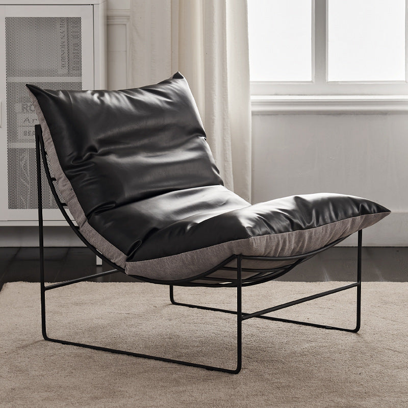 Factory direct living room iron sofa chair bedroom fabric lazy sofa balcony single casual chair popular lounge chair
