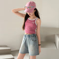 Girls' denim shorts - summer lightweight kids' pants,  new stylish design, cute rhinestone hot pants for older girls, perfect for outdoor wear