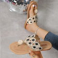 Export  summer flat beach sandals women's european and american rhinestone simple lightweight casual buckle plus size flip-flops