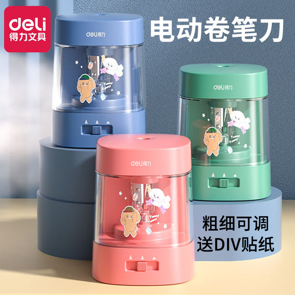 Deli electric pencil sharpener 68658 pencil sharpener pencil sharpener thickness adjustable, pencil sharpener student pencil sharpener