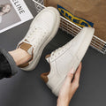 Men's white casual shoes 2025 new winter breathable trendy versatile men's leather casual shoes men's white shoes athletic sneakers