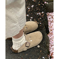 Birkenstock boots women's 2025 new spring closed-toe half-slipper outdoor thick sole slip-on flat lazy sandals