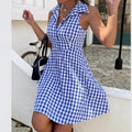 new summer collection: sweet & fresh sleeveless tank dress for women - perfect for cross-border e-commerce on  (us & europe) - featuring plaid and striped designs