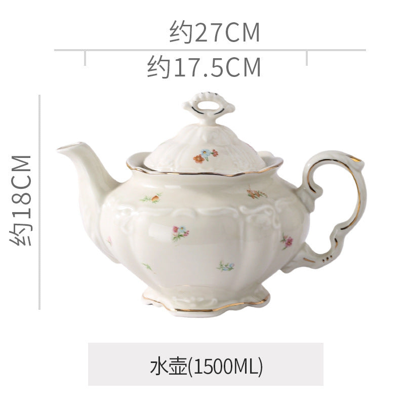 European-style stylish palace style ceramic coffee cup and saucer floral afternoon tea cup teapot milk pot sugar pot stylish combination