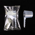 Individually wrapped 100ml clear plastic measuring spoons for powder, liquid, fertilizer, feed (non-edible), water, and 100g measurements