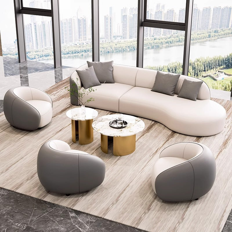 Curved sofa hotel lobby hall vip club rest area reception reception arc sales office negotiation sofa