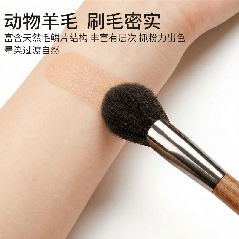 Rosewood animal hair makeup brush classy solid wood handle single wool peach heart blush brush beauty tool makeup brush