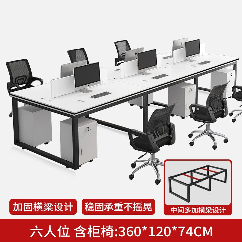 Office desk and chair set - 4, 6, or 8 seater workstation - cardboard office - minimalist modern office desk for employees