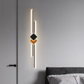 Minimalist long living room grille background wall ambient light zhongshan casual modern creative study bedroom bedside wall lamp