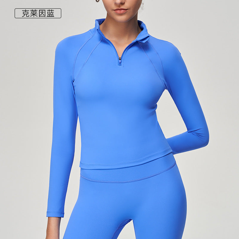 Yoga apparel pilates slimming workout outdoor fitness top women's quick-dry sports long sleeve jacket casual wear