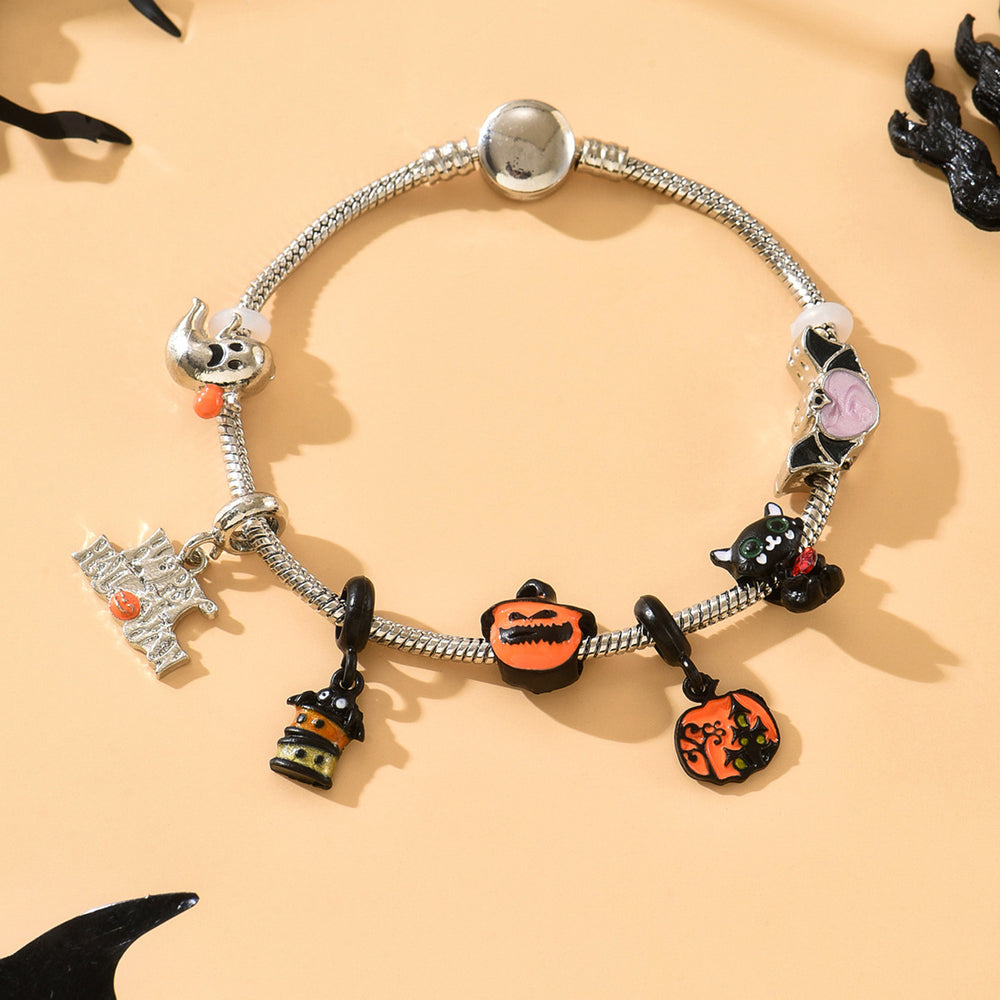Halloween themed bracelet wholesale fashion cross-border jewelry niche ins cold hip-hop skull cat bracelet