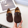 Vancahao kids birkenstock shoes  autumn new korean style girls' fashion soft sole leather shoes retro flats