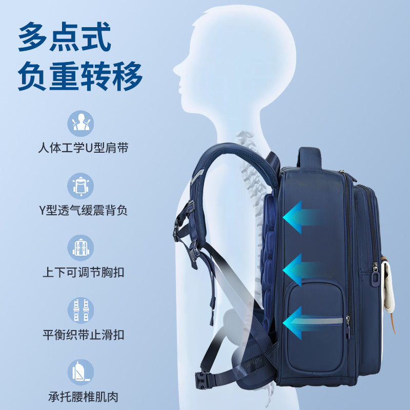 Little yellow duck new arrival genuine school bag fashion burden reduction waist protector primary school kids backpack ultra-light student spine protector