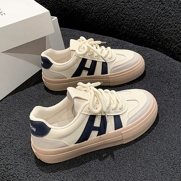 Niche style original design thick solewhite shoes women's 2025spring & fallnew arrival german training shoes retro sneakers sports casual shoes