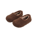Fanka hau girls' fall/winter fleece-lined lambswool outdoor cotton shoes,  new slip-on solid color fuzzy slippers