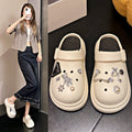 Women's summer clogs: new platform sandals with thick soles, hidden heel, beach-ready, nurse-style, closed-toe, half-slipper design