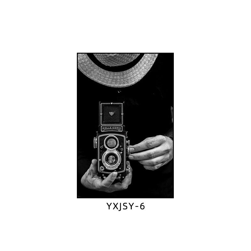 Camera photography Decorative painting Photo studio Black and white industrial style hanging painting Media studio Camera mural
