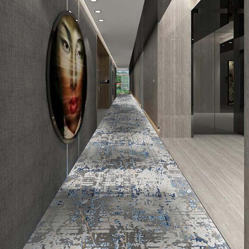 Hotel corridor aisle carpet new chinoiserie nylon printing 800g thickeneded flame retardant b1 pass-through floor stain-resistant aisle carpet