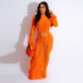fashion new arrival european and american women's clothing sexy handmade knitting beach skirt cut out imitation mink fur tassel long skirt