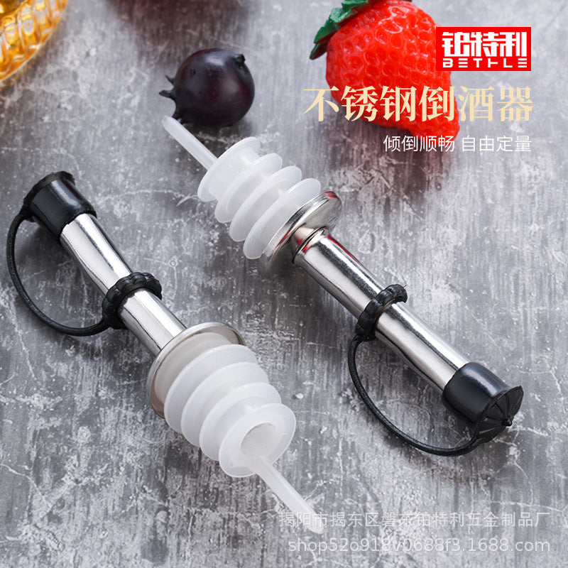 Factory direct 304 stainless steel pe material wine pourer, spout, cocktail shaker, kitchen oil bottle stopper