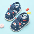 Baby cloth sandals for boys, summer, ages 0-1-2-3 years, infant anti-slip soft sole squeaky shoes, girls' first walker shoes, baby shoes
