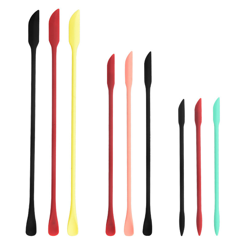 Double Head Mini Silicone Small Tip Scraper Spoon Set Extended Cosmetic Bottle Wall Scraper Fruit Sauce Scraper Small Spoon Scraper