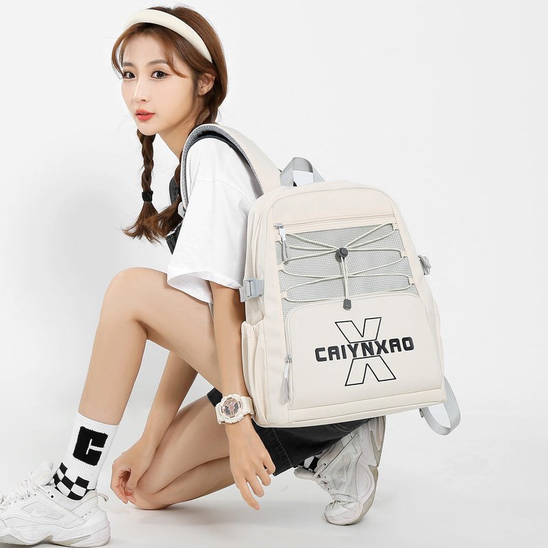 New junior high school schoolbag female student backpack waterproof large capacity high school schoolbag Korean version casual college student backpack