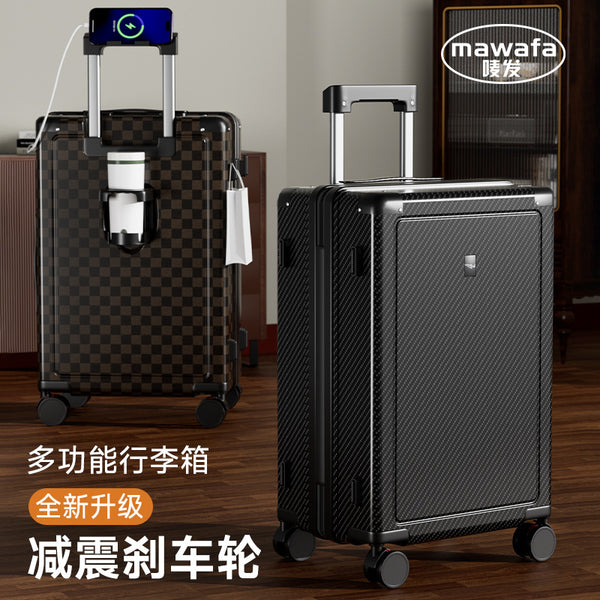 高级感商务行李箱20寸登机箱男女24寸旅行箱刹车减震多功能拉杆箱