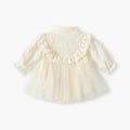 Baby clothes spring palace style khaki baby girl sweetcute mesh plate button long sleeves newborn baby skirt