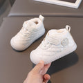 Kids' versatile fleece-lined warm cotton shoes, ages 1-3, autumn/winter thickened soft sole non-slip baby walking shoes, cotton boots for boys and girls
