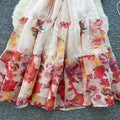 French riviera style sleeveless halter floral dress - women's spring/summer high-waisted a-line maxi dress - ethereal & chic