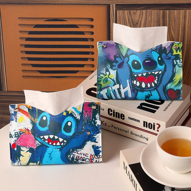 Graffiti cute cartoon boy creative new tissue box home living room dormitory car leather decoration tissue pumping box