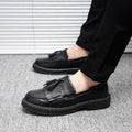 Men's leather dress shoes - versatile business style, breathable british casual design for spring/summer 2024. perfect for work, weddings, groomsmen, and height enhancement