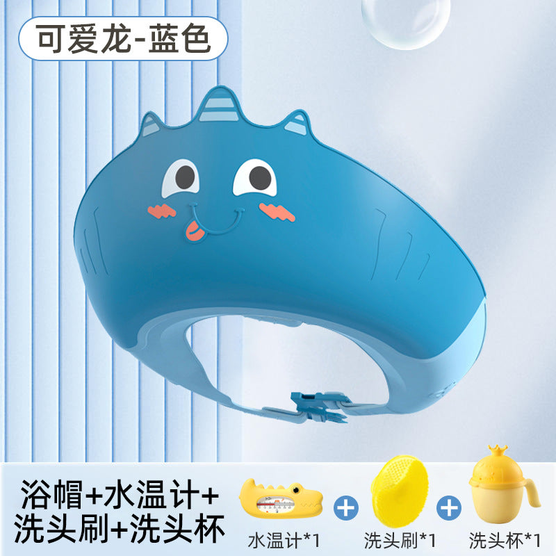 Baby hair washing headgear - eye & ear protection, soft silicone shampoo cap for infants and toddlers, waterproof bathing and shampooing cap for children
