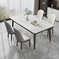 Nordic light luxury dining table and chair set, minimalist dining table for home, small apartment dining table, rectangular dining table for 4 or 6 people