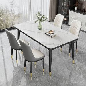 Nordic light luxury dining table and chair set, minimalist dining table for home, small apartment dining table, rectangular dining table for 4 or 6 people