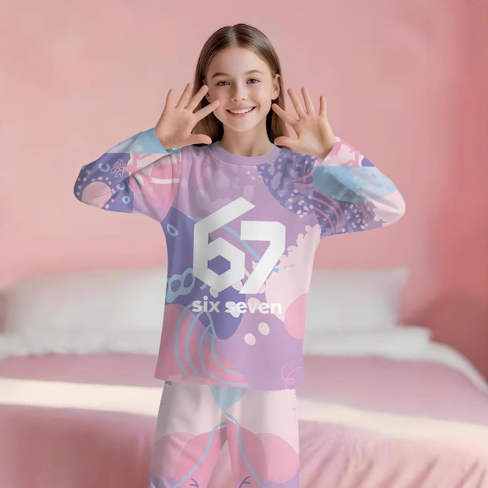 Pajamaslong sleevespantssuit cross-border hot-selling 67 elements wholesale girl spring autum home clothes outweargirl