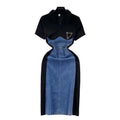 Salt style outfit, light and mature style elegantdress, women's casualfashion, longsilmfake two-piece patchwork long skirt