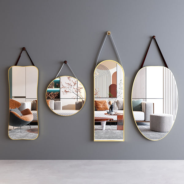 Full body dressing mirror dormitory nail-free hook wall-mounted makeup mirror wall-mounted non-punching entrance half-body mirror